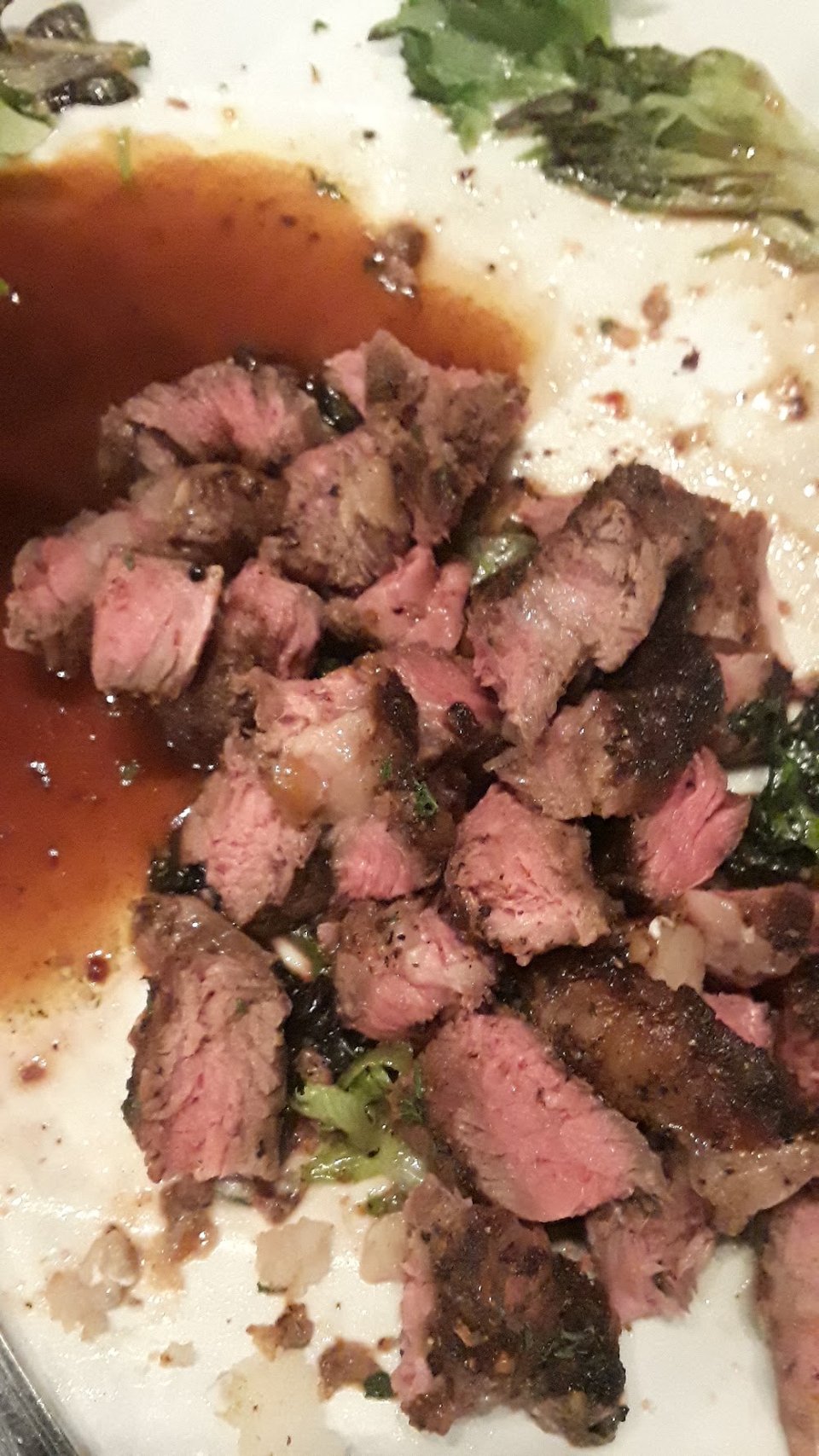 Steak and oyster bar menu with varied choices.